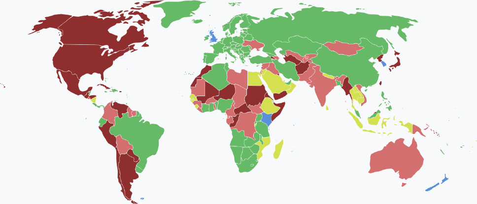 Visaarten für seychellische Staatsbürger im Jahr 2025 farblich je nach Land und Einreisebestimmungen auf einer Weltkarte markiert.