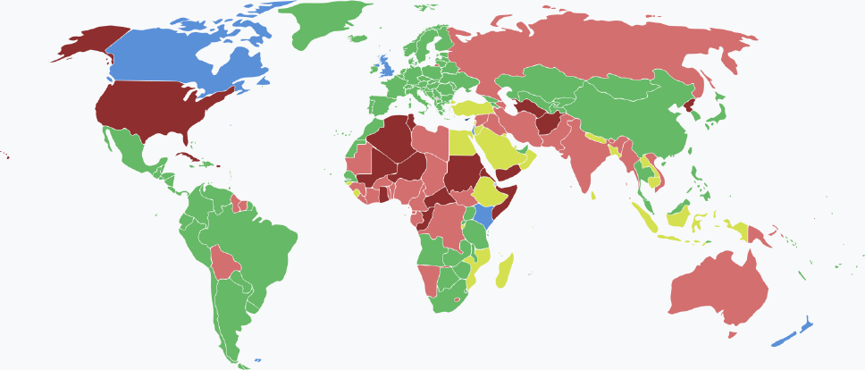 Visaarten für zyprische Staatsbürger im Jahr 2025 farblich je nach Land und Einreisebestimmungen auf einer Weltkarte markiert.